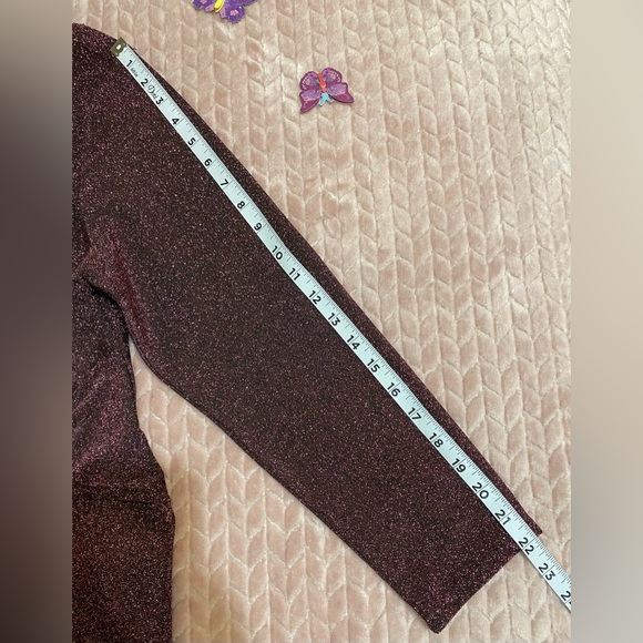 TORRID Pink & black Shimmer Metallic Long Sleeve Knotted Front Size 0/Large/12 - Picture 8 of 11